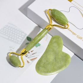 Natural Facial Massager Face Roller Gua Sha Scraper Double Heads Jade Stone Roller Skin Care Rose Quartz Massage for Face & Body