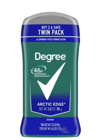 Degree Long Lasting Men's Deodorant Stick Twin Pack, Arctic Edge, 3 oz