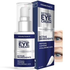 Retinol Eye Cream for Puffiness and Bags Under Eyes Hyaluronic Acid Peptide Anti Aging Treatment with Caffeine Advanced Tightening Firming Formula