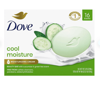 Dove Go Fresh Beauty Bar, Cool Moisture, 3.75 oz., 16 ct.