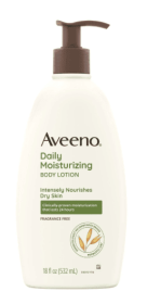 Aveeno Daily Moisturizing Body Lotion and Facial Moisturizer for Face, Body and Dry Skin, 18 oz