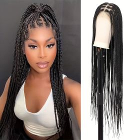 40" Box Braided Wigs With Baby Hair Knotless Cornrow Braids Lace Frontal Wig for Women Blended Black Hand Braided Wigs Full double Lace Front Braid Wi
