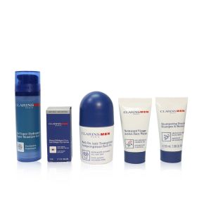 Men Grooming Essentials For Men Travel Exclusive Kit: Moisture Gel 50ml + Face Wash 30ml + Eye Serum 3ml + Antiperspirant Roll-On 50ml + Shampoo &amp;