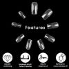 120 PCS Clear False Nails Tips Short Medium Length Full Cover Acrylic Fake Nails Almond Shaped Ballerina Nails Tips Lady French Style Nails