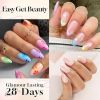 120 PCS Clear False Nails Tips Short Medium Length Full Cover Acrylic Fake Nails Almond Shaped Ballerina Nails Tips Lady French Style Nails