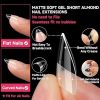 120 PCS Clear False Nails Tips Short Medium Length Full Cover Acrylic Fake Nails Almond Shaped Ballerina Nails Tips Lady French Style Nails