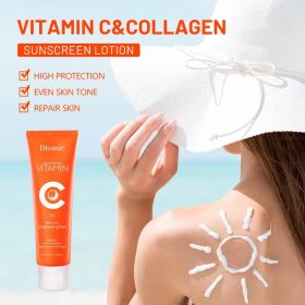 Sunscreen Cream Spf 50 Vitamin C Collagen Moisturizer Brightening Lotion Korean Skin Care Sun Block Sunscreen (Option: 1PC)