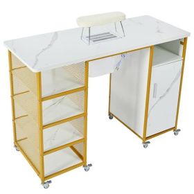 Manicure Table, Marbled Manicure Table (Option: Nail table)