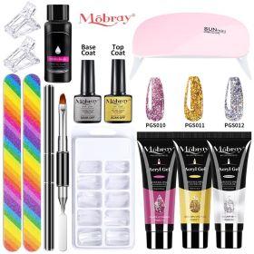 Nail set with nail lamp Nail dryer Nail drilling machine Nail set Poly nail gel set Polishing set Soaking manicure tool set Gel (Type: M-ZH320-8)