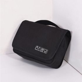 Travel Hanging Toiletry Bag Travel Kit Shaving Bag Waterproof Large Makeup Bag Wash Bag Makeup Organizer Cosmetic Case Puffy Makeup Cosmetic Bag (Color: Black)