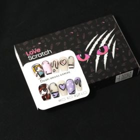 Love Scratch 10PCs Hand-painted Cartoon Short Press-on Nails (size: S)