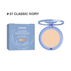 OUHOE Long-lasting Finishing Compact - Flawless, Long-wearing, Non-transferable, Easy Touch-up, Natural, Lightweight, Breathable Setting Powder (Option: 01CLASSIC IVORY)